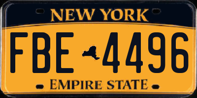 NY license plate FBE4496