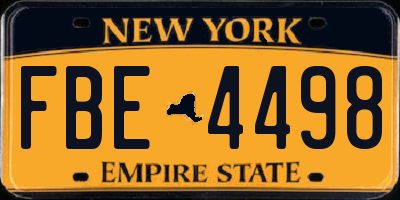 NY license plate FBE4498