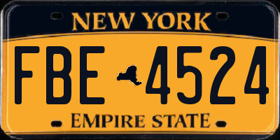 NY license plate FBE4524
