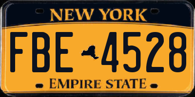 NY license plate FBE4528