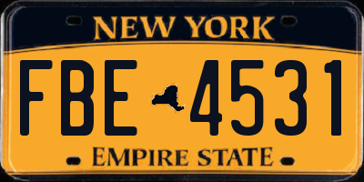 NY license plate FBE4531
