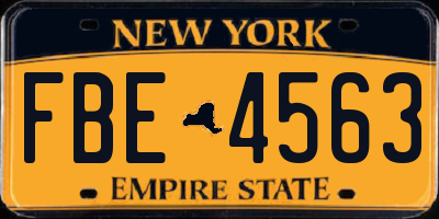 NY license plate FBE4563