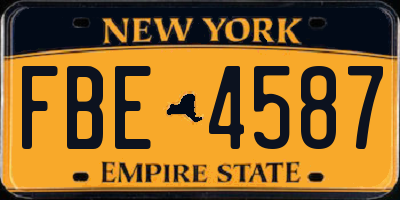 NY license plate FBE4587