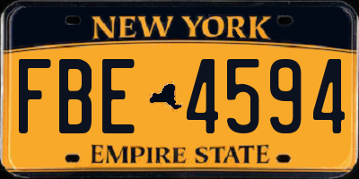 NY license plate FBE4594