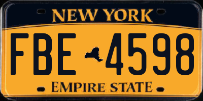 NY license plate FBE4598