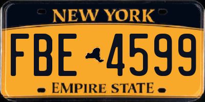 NY license plate FBE4599