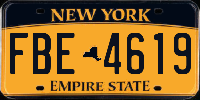 NY license plate FBE4619