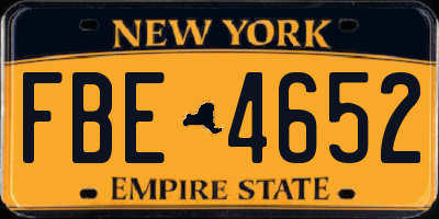 NY license plate FBE4652