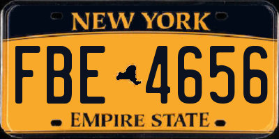 NY license plate FBE4656