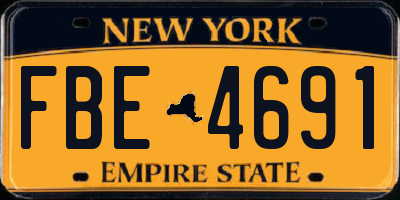 NY license plate FBE4691
