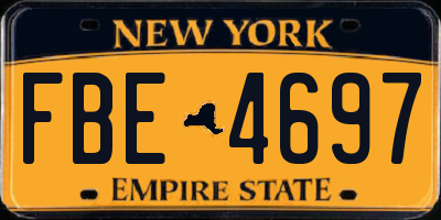 NY license plate FBE4697