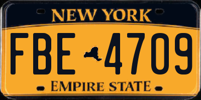 NY license plate FBE4709
