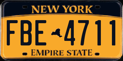 NY license plate FBE4711