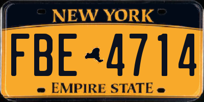 NY license plate FBE4714