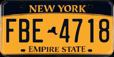 NY license plate FBE4718