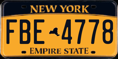 NY license plate FBE4778