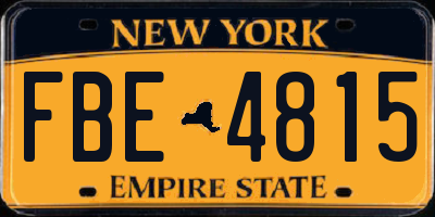 NY license plate FBE4815