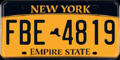 NY license plate FBE4819