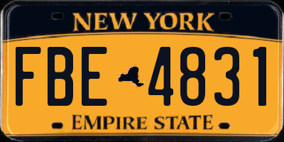 NY license plate FBE4831