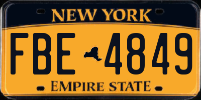 NY license plate FBE4849