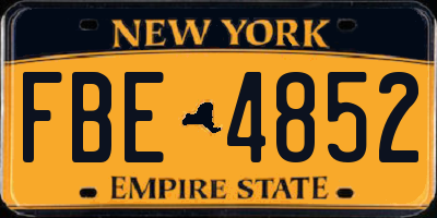 NY license plate FBE4852