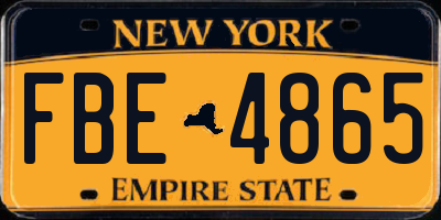 NY license plate FBE4865