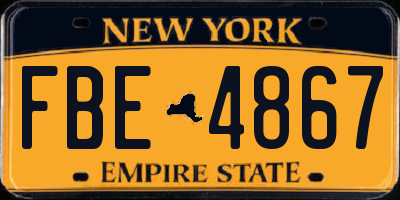 NY license plate FBE4867