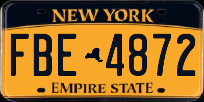 NY license plate FBE4872