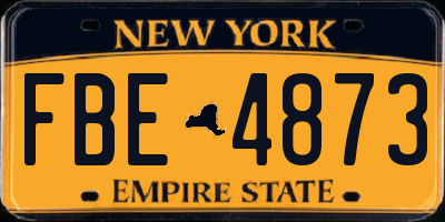 NY license plate FBE4873