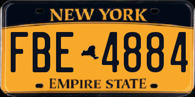 NY license plate FBE4884