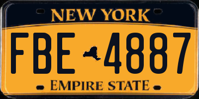 NY license plate FBE4887