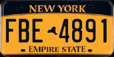 NY license plate FBE4891