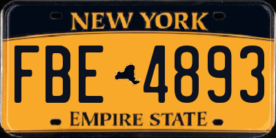 NY license plate FBE4893