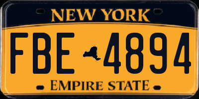 NY license plate FBE4894