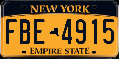 NY license plate FBE4915