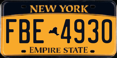 NY license plate FBE4930