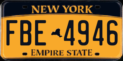 NY license plate FBE4946