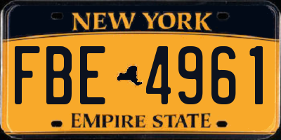NY license plate FBE4961
