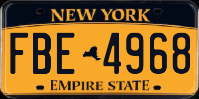 NY license plate FBE4968