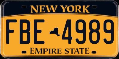 NY license plate FBE4989