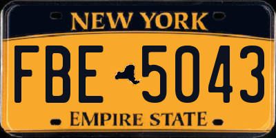 NY license plate FBE5043