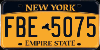 NY license plate FBE5075