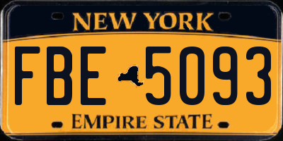 NY license plate FBE5093