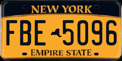 NY license plate FBE5096