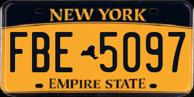 NY license plate FBE5097