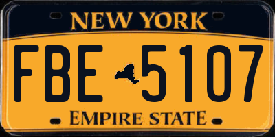 NY license plate FBE5107