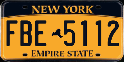 NY license plate FBE5112