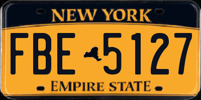 NY license plate FBE5127