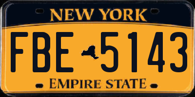 NY license plate FBE5143