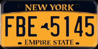 NY license plate FBE5145